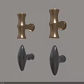Modern Sleek Metal Cabinet Handles With Golden And Black Finish Wall Mounted