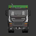 Green Container White Cab Heavy Duty Waste Truck With Tipper Design Feature