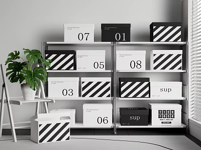 Ins Style Storage Box Storage Box Cyber Celebrity Carton Storage Rack Folding Chair 3d model