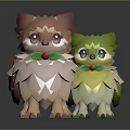 Cute Owl Like Game Movie Characters With Pink Green Feathers And Red Berries