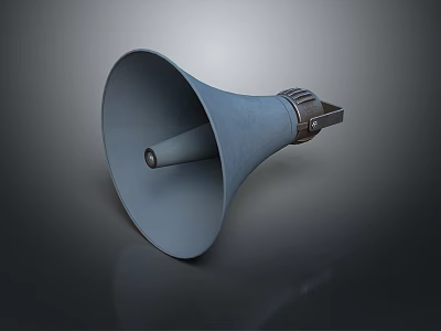 Professional Computer Speaker Featuring Gray Megaphone Design And 3D Rendered View 3d model