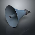 Professional Computer Speaker Featuring Gray Megaphone Design And 3D Rendered View