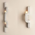 Modern Curved Gray Concrete Wall Lamps With Beige Wall Lighting Design