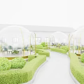 Rooftop Restaurant With Glass Dome Greenhouse Outdoor Seating And Lush Greenery Under Blue Sky