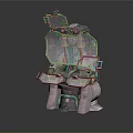 Futuristic Sci Fi Mechanical Console With Complex 3D Structure And Screens