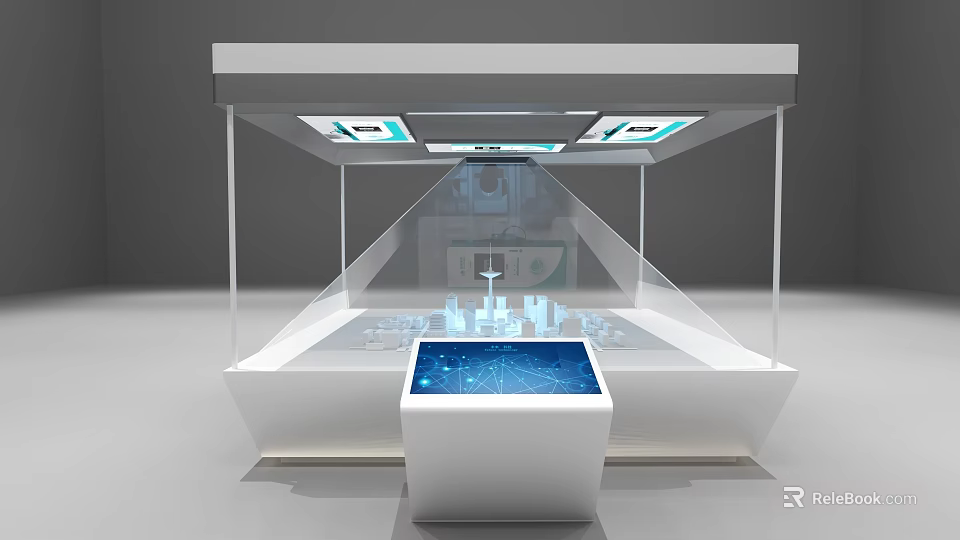 Tobacco and Liquor Store With Transparent Cabinets Blue Glowing Countertop Lighting Shelves And Tech Feel 3d model 