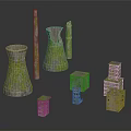 Architectural Models Featuring Tall Moss Covered Structures And Small Multi Story Buildings