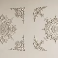 Intricate Plaster Carvings With Ornate Patterns For Wall Decor And Interior Design 3d model