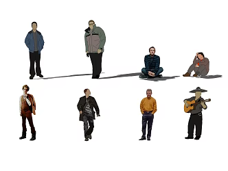modern two-dimensional figure 3d model