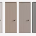 Modern Minimalist Hinged Doors With White Wooden Gray Colors And Black Handles