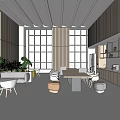 Leisure table and chairs for tea leisure area 3d model