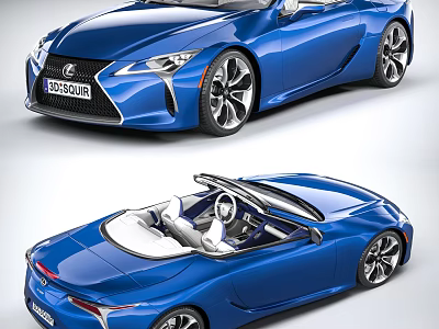 Blue Lexus Convertible Sports Car With Open Top And Luxurious Interior 3d model