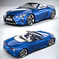 Blue Lexus Convertible Sports Car With Open Top And Luxurious Interior