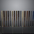 Assorted Baseball Bats With Diverse Materials And Crafted Designs For Sports And Collection