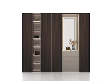 Light Luxury Entrance Shoe Cabinet Mirror Entrance Cabinet (ID:ggajh789729)