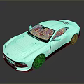 Light Green Sports Car With Sleek Aerodynamic Body Black Alloy Wheels Modern Exterior Design