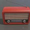 Red Retro Vintage Radio With Antenna Dial And Knobs For Daily Electrical Appliance Use