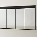 Modern Sliding Door with Glass Panels and Black Frame for Interior Space