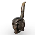 Vintage Brass Tobacco Pipe With Carved Hand Design Decorative Ornament Set