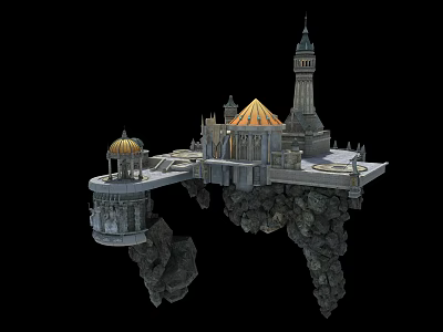 European Cartoon Scene Magic Tower 3d model European Cartoon Scene Magic Tower 3d model