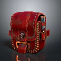 Stylish Red Leather Small Bag With Stitching Metal Buckle And Skull Decoration