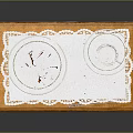 Delicious Croissant And Coffee On Wooden Tray With Newspaper And Utensils