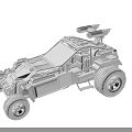 Futuristic Off Road Vehicle Concept Design With Open Top Structure Large Tires And Mechanical Details