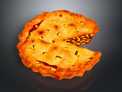 Delicious Golden Sliced Pumpkin Pie With Decorative Cutouts And Flaky Crust 3d model