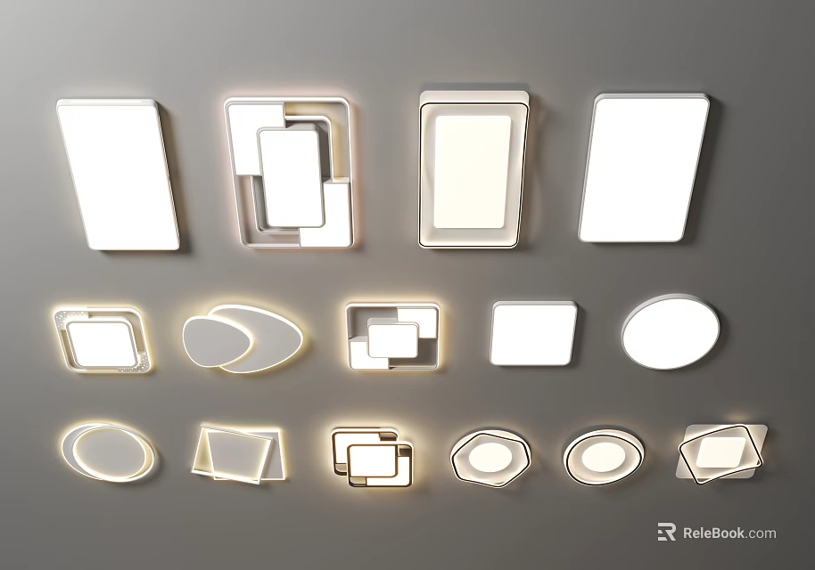 Modern Ceiling Lights With Various Shapes And Stylish Designs For Home Interior 3d model 