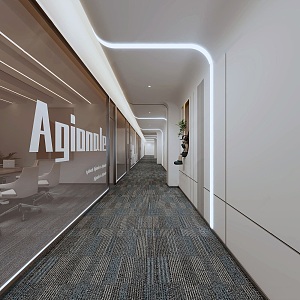 Modern Aisle Office Corridor 3d model