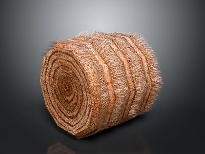 Coiled Natural Fiber Decorative Object With Spiral Pattern And Textured Surface 3d model