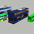 Different Types Of Buses Including Double Decker And Single Decker In Green Blue White
