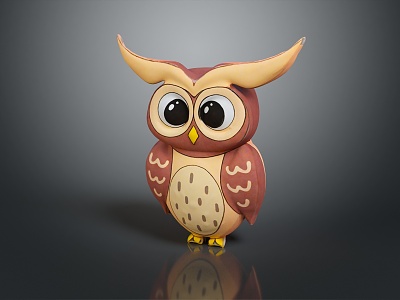 Owl grimace owl long-eared owl wulin owl monkey face owl carved owl 3d model