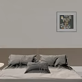 Modern Minimalist Warm Cream Bedroom With Comfortable Sofa And Matching Natural Wood Coffee Table Set