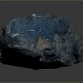 Natural Blue Gray Stone With Shiny Surface And Raw Textural Details For Decoration