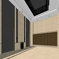 Elegant Elevator Hallway With Large Windows Light Floor Storage Lockers And Green Plants 3d model