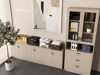 Nordic filing cabinet filing cabinet printing copier scanner fax machine 3d model