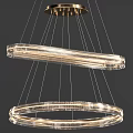 Elegant Circular Hanging Crystal Chandelier With Transparent Beads And Warm Glow