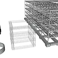 Reinforced Steel Frame Construction Structure With Multi Layer Rebar Mesh And Components 3d model