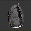 Gray Daily Use Backpack With Orange Straps And Metal Buckles Design