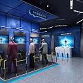 Emergency Safety Experience Area With Blue Display Cabinets And Safety Equipment