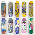 Multiple Colorful Skateboards With Various Sports Themed Designs For Outdoor Activities