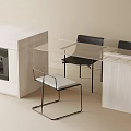 Modern Dining Table and Chair Combination Dining Table Dining Chair Single Chair 3d model
