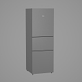 Modern three-door refrigerator 3d model