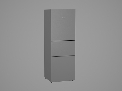 Modern three-door refrigerator 3d model