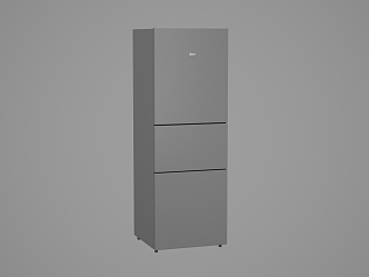 Modern three-door refrigerator 3d model