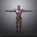 Pink Muscular Humanoid Character 3D Model With Cat Like Head Yellow Belt And Blue Boots