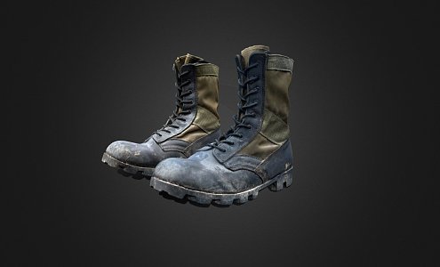 Weapons Vietnam Army Boots 3d model