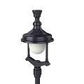 Black Outdoor Light With Classic Design Domed Top Round Globe Shade And Pole Mounted