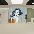 Modern Clothing Store Interior With Mannequins Clothing Racks Sofa And Large Poster